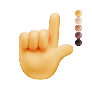 L Gesture Hand Icon 3D model