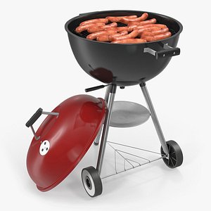 3D grilling sausages
