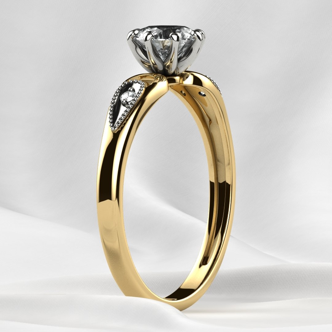 5mm Gemstone Gold Ring Model - TurboSquid 1808148