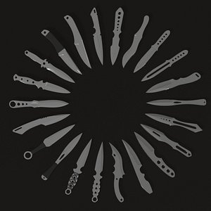 3ds max throwing knife assortment