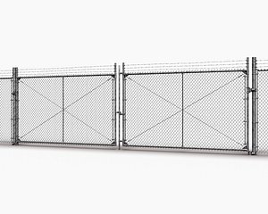 american industrial fence 3D
