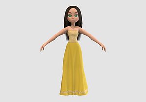 princess cartoon girl 3D model