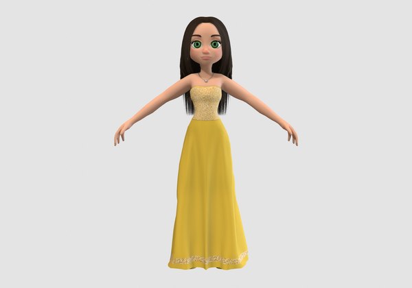 princess cartoon girl 3D model