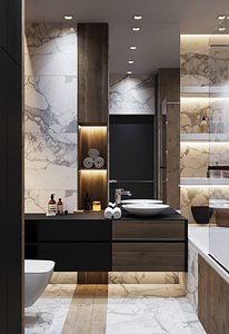 3D bathroom interior scene corona