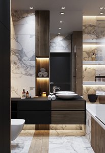 Bathroom Interior Scene and Corona Render 3D model