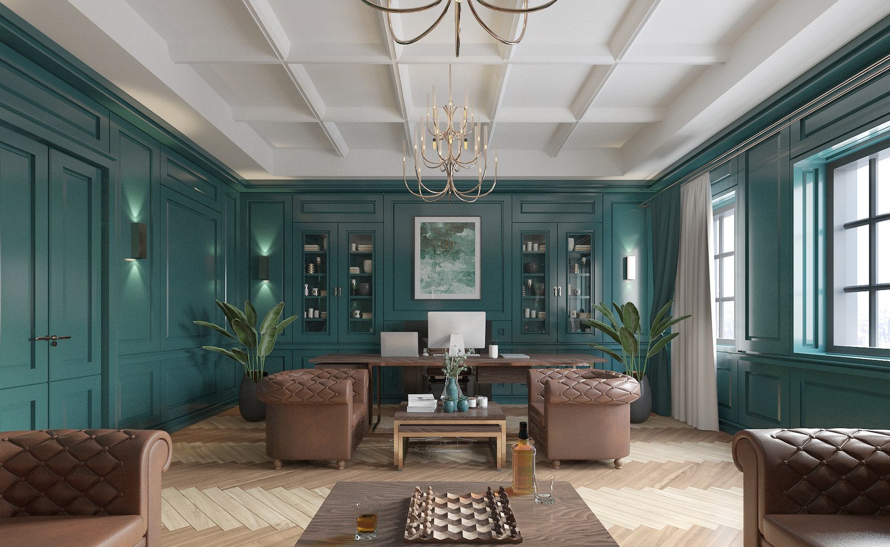 3D Luxury Executive Office Interior - TurboSquid 2227770