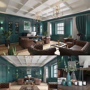 3D Luxury Executive Office Interior