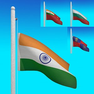 3d model flags india - loop