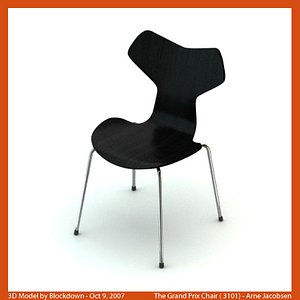 arne jacobsen chair 3d model
