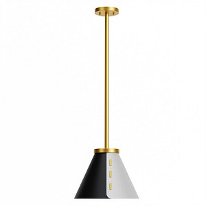 Gold Black and White Janus Modern Pendant 3D