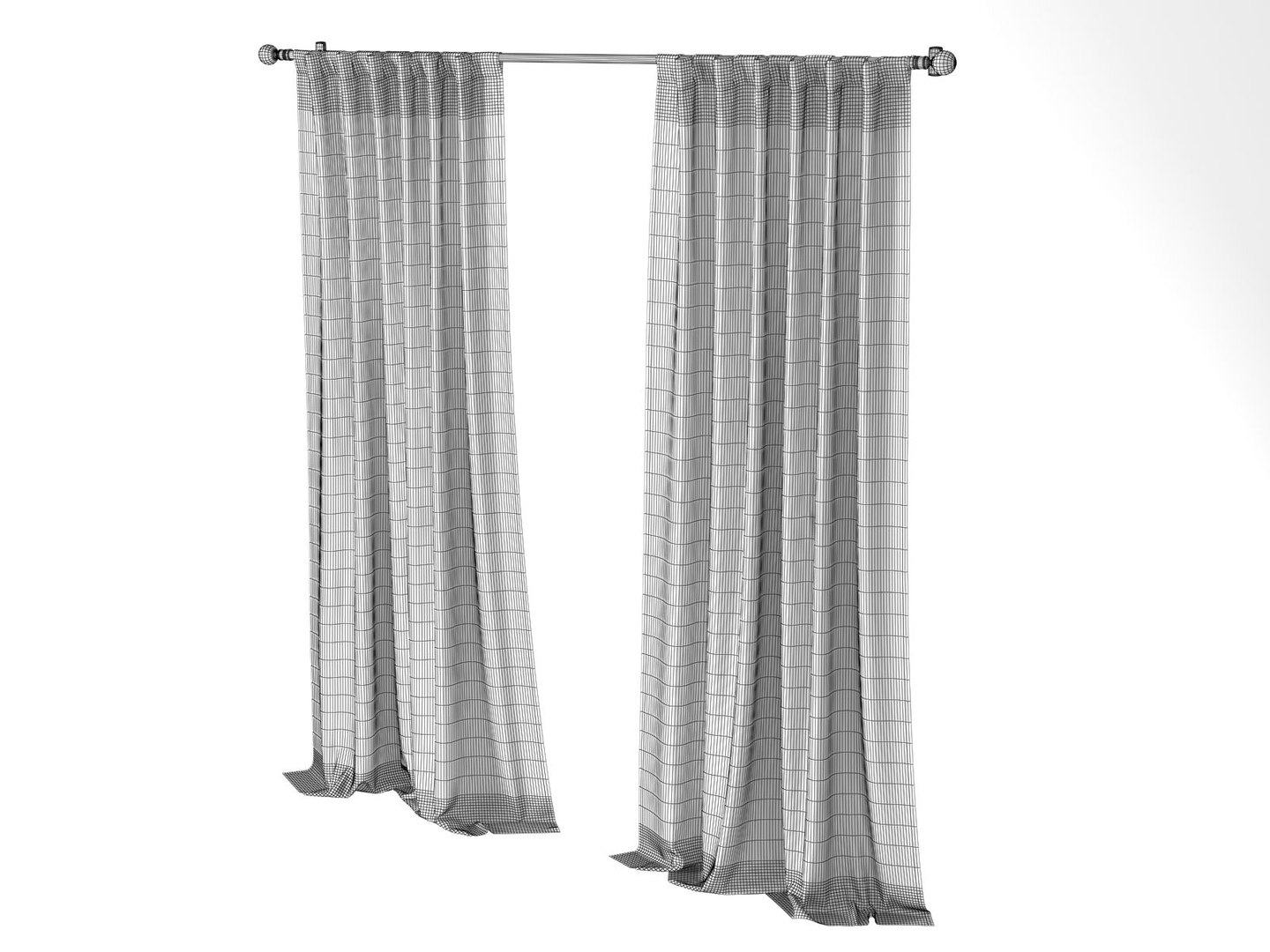Cotton luster velvet curtains 3D model - TurboSquid 1226134