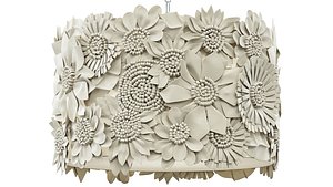 3D Currey and Company Clotilde Cream Pendant
