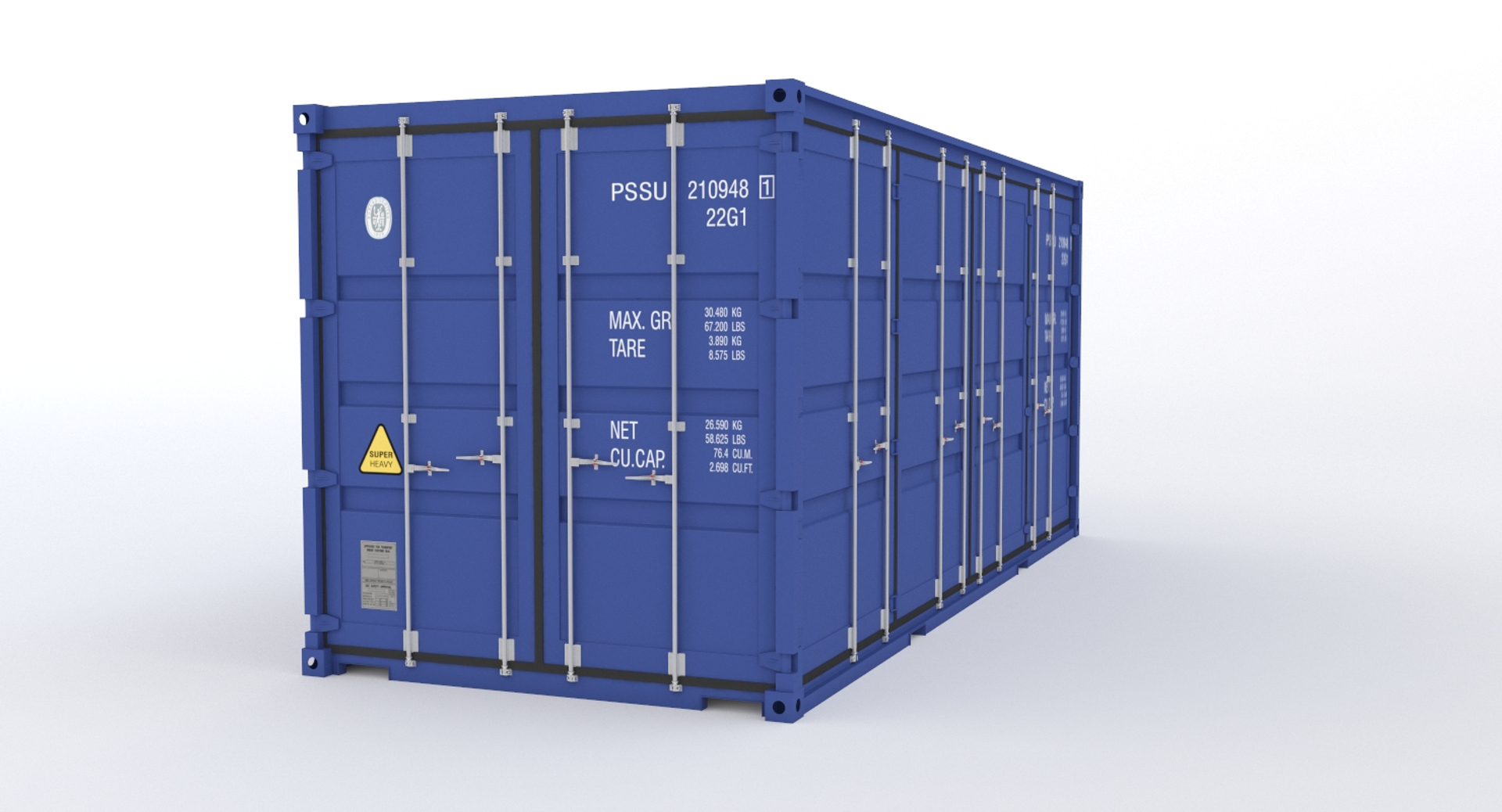 20ft Industrial Container Door 3D Model - TurboSquid 1253118