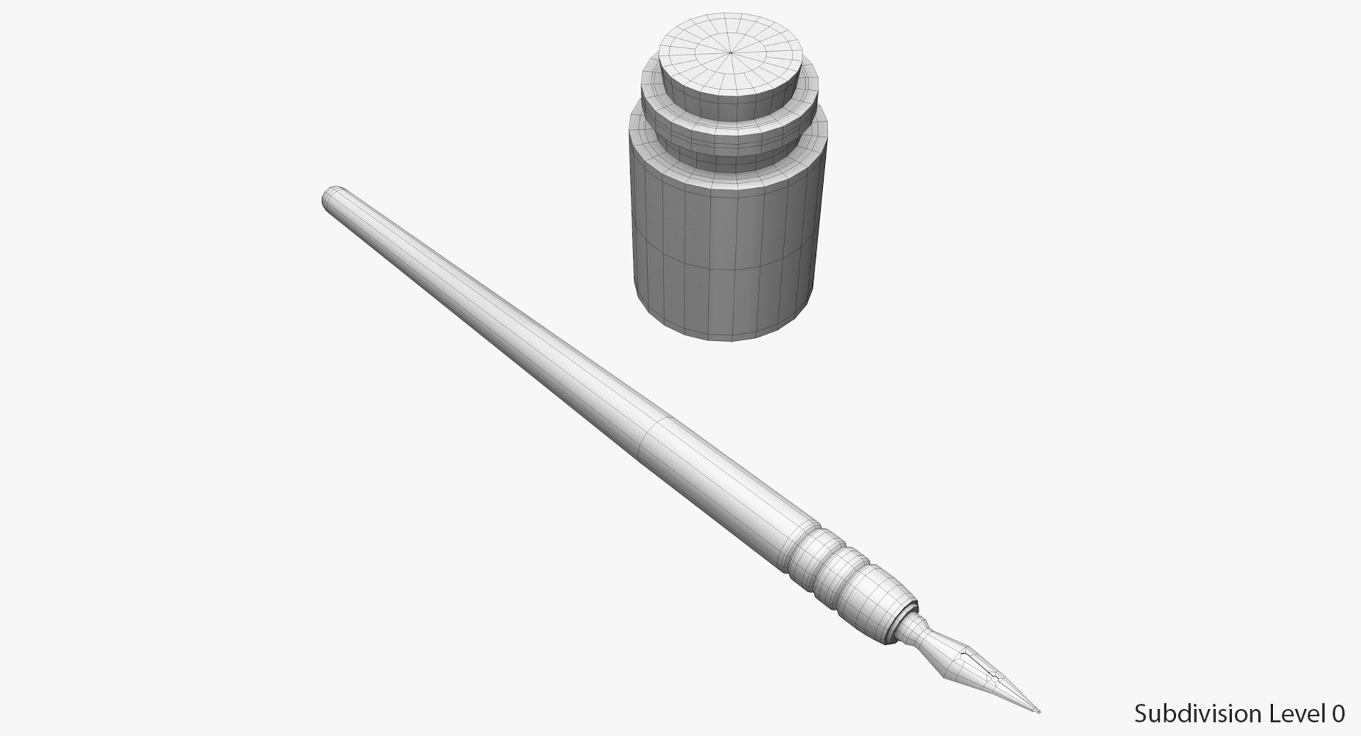 Dip pen ink container 3D model - TurboSquid 1224773