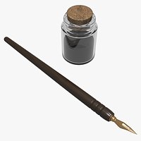 Dip Pen and Ink Container