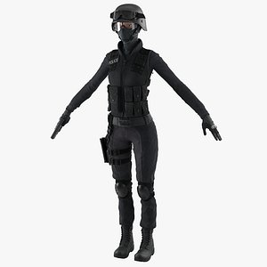 SWAT Police Officer Woman European