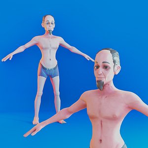 3D Stylized Cartoon Old Man model