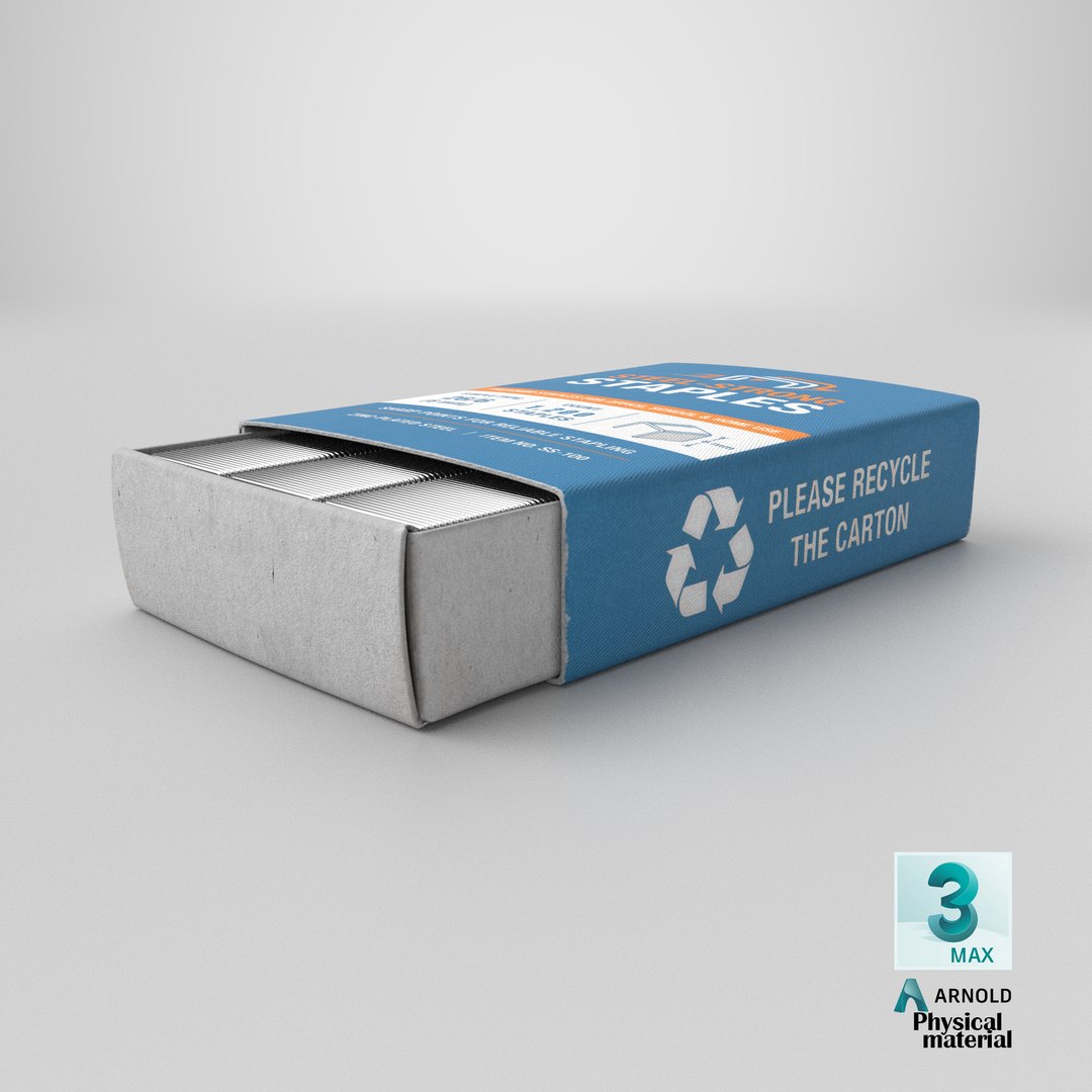 Paper Staples Package model https://p.turbosquid.com/ts-thumb/ja/Rc5MCZ/6j/stemcell_max_physical_render/png/1786109979/1920x1080/fit_q87/86f192f7713e19b3895acb2c1f9f9e3a6edf36e3/stemcell_max_physical_render.jpg