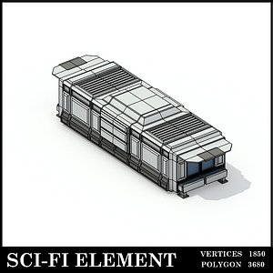3d model lowpolygon scifi element