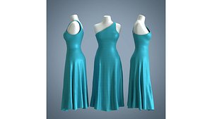 Woman Mannequin Blue Cyan Dress 3D