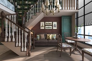 Loft apartment interior 3D model