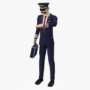 Pilot Low Poly Rigged for Cinema 4D 3D model