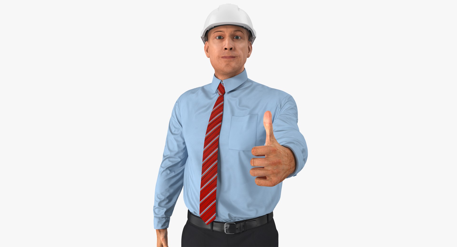 Construction Engineer in Hardhat  Rigged 3D Model 3D model preview
