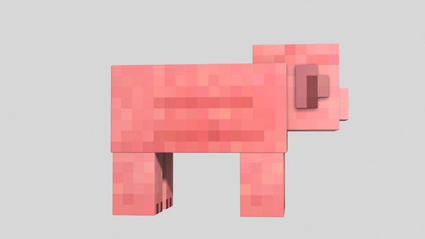 Minecraft pig character rig 3D model - TurboSquid 1452082