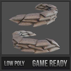 3D sandbags defense pbr model