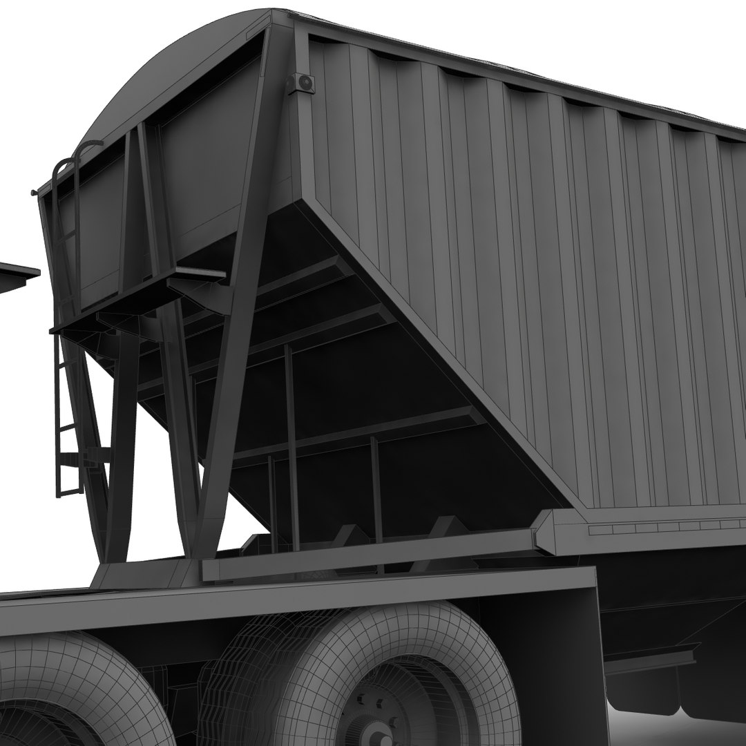 B-train Trailer Truck 3d Model