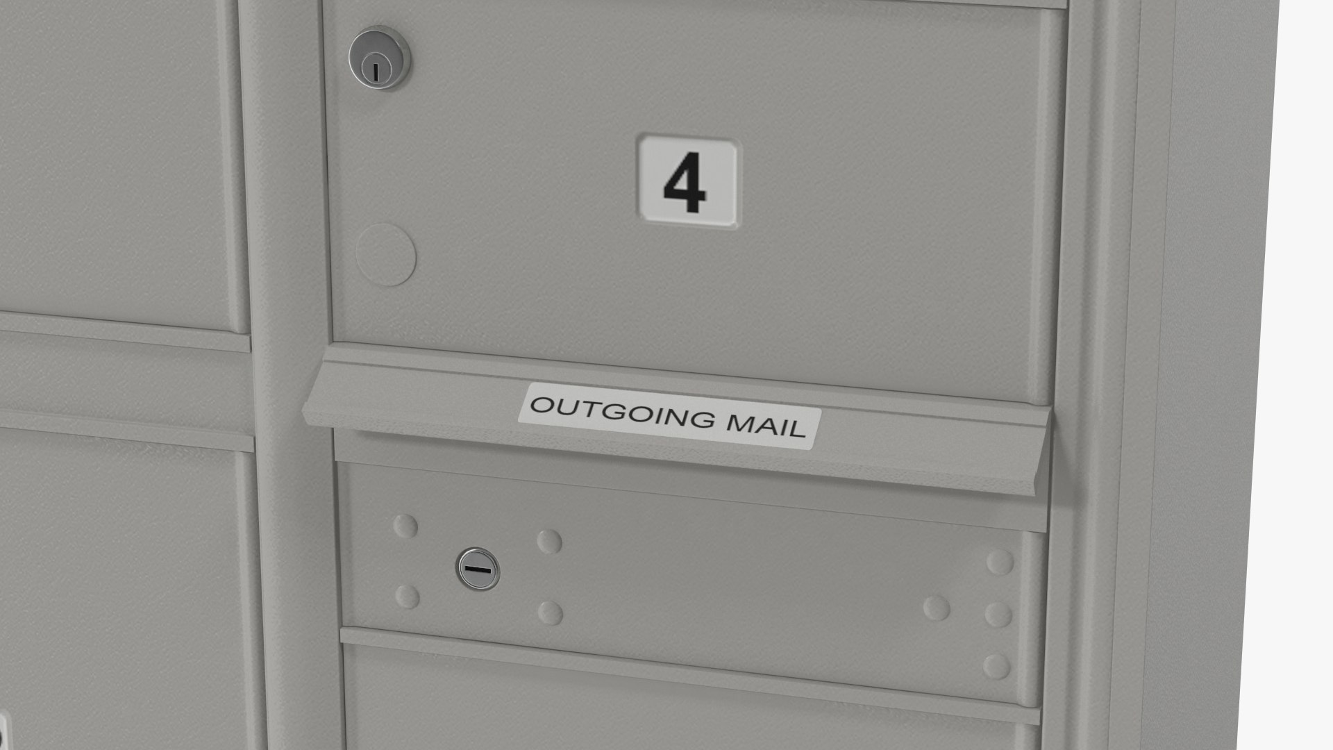 3D Grey Four Door Two Parcel Cluster Mailbox - TurboSquid 2022378