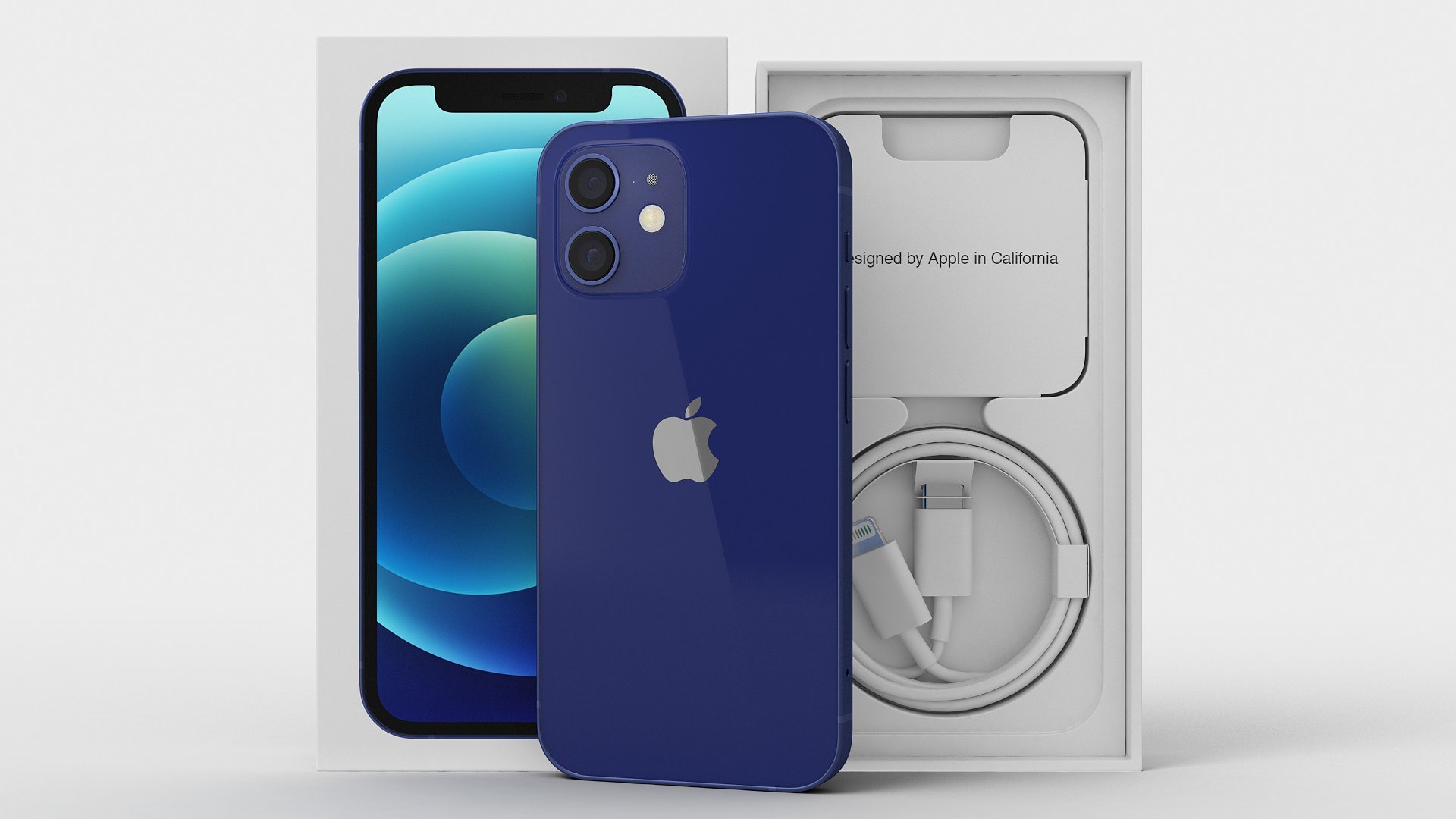 iPhone 12 mini Unboxed Blue 3D model preview