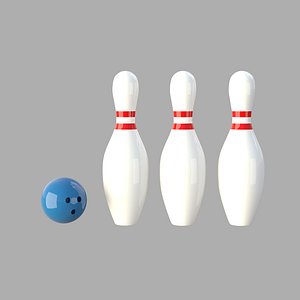 3D bowling ball pins model