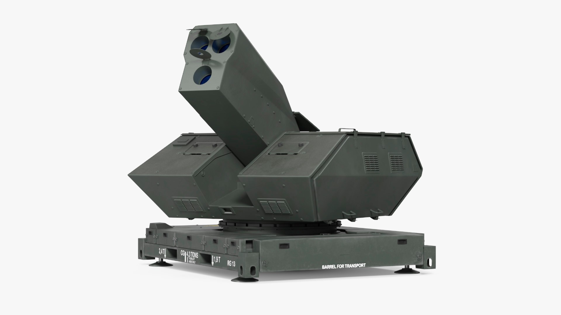 Skynex Laser Air Defense System Green Rigged 3D model preview
