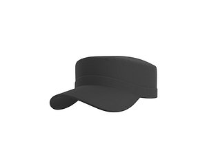 3D model black patrol cap
