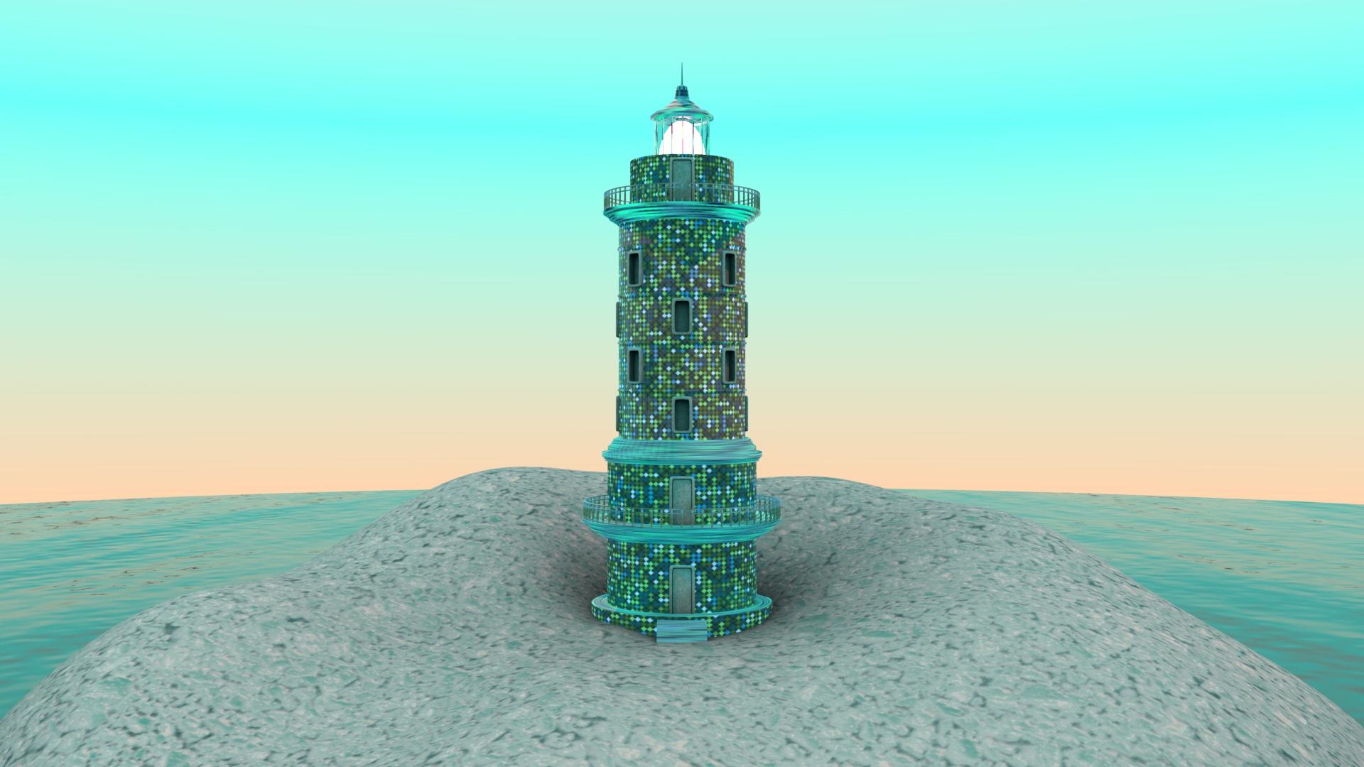 3D Colorful Lighthouse - TurboSquid 2071398