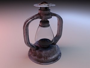 free obj mode rusted lamp