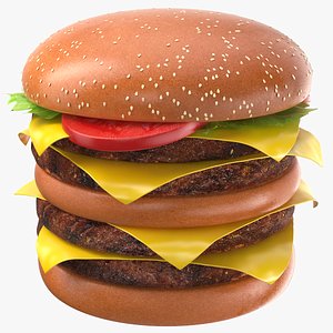 Detailed Double Burger Sandwich