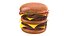 Detailliertes Doppel-Burger-Sandwich