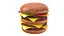 Detailliertes Doppel-Burger-Sandwich