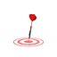 Red Dart On Target 3D