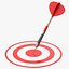Red Dart On Target 3D