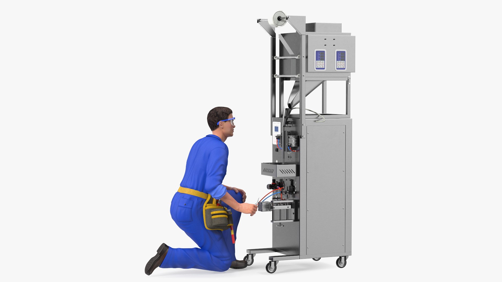 Engineer Repairing Packing Machine 3D model preview