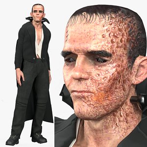 Realistic Rigged Terrible Frankenstein Man Character 3D Model