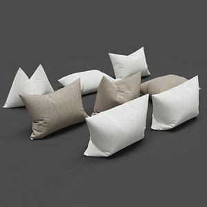 3D White and Brown Pillows