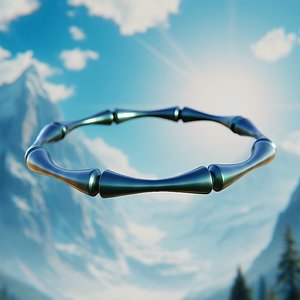 3D model Bamboo Core Ring Futuristic Jewelry Design 92