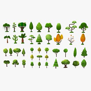 Tree pack low poly 3D