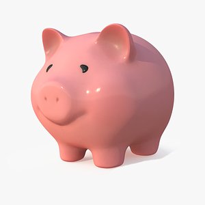 3D piggy bank pbr model