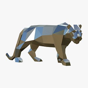 Tiger Statue Low Poly