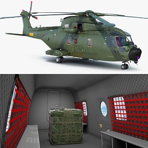AgustaWestland AW101 Merlin Royal Air Force with Cargo Bag Rigged for Cinema 4D